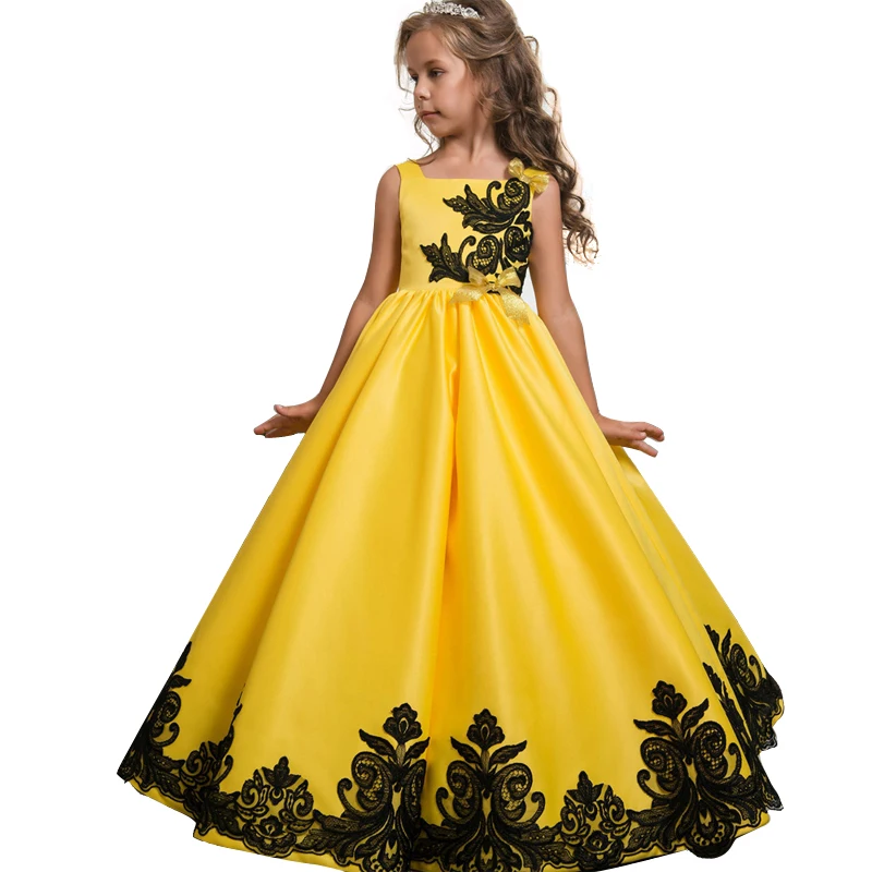 

2019 Summer Embroidery Formal Pageant Princess Dress Kids Dresses For Girls Clothes Children Party Wedding Dress 6 14 10 12 Year