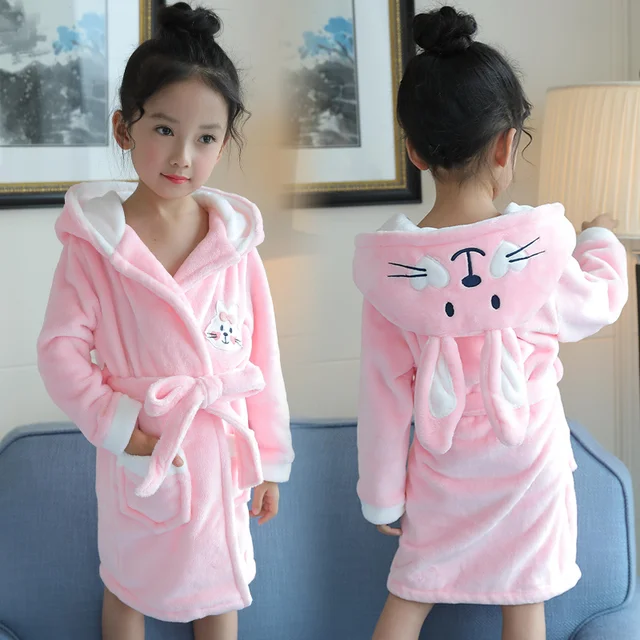 Autumn New 2018 Princess Nightgown baby girls Winter Robe kids Long