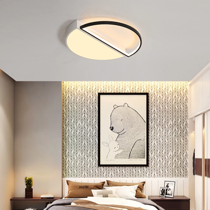 

ANN Round black and white creative personality led ceiling lamp modern minimalist restaurant bedroom children room lighting