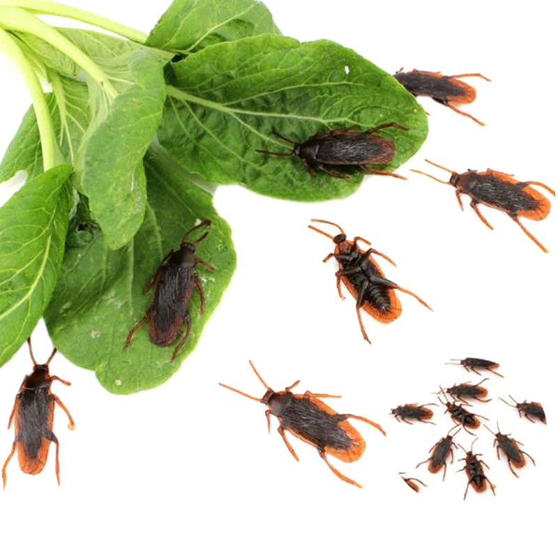 

10pcs/lot Prank Funny Trick Joke Toys Special Lifelike Model Simulation Fake Rubber Cockroach Cock Roach Bug Roaches Toy