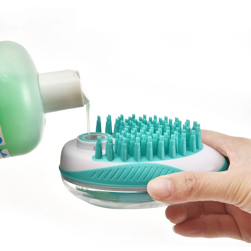 Pet Massager Bath Brush Silicone Head Body Shampoo Scalp Massage Cat Hair Remover Hair Washing Comb