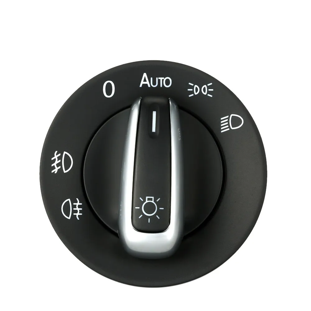 

Headlight Control Switch Car Fog Light Plating Knob Replacement Car Accessories for VW Golf 5 Sagita CC B6 2005-2013