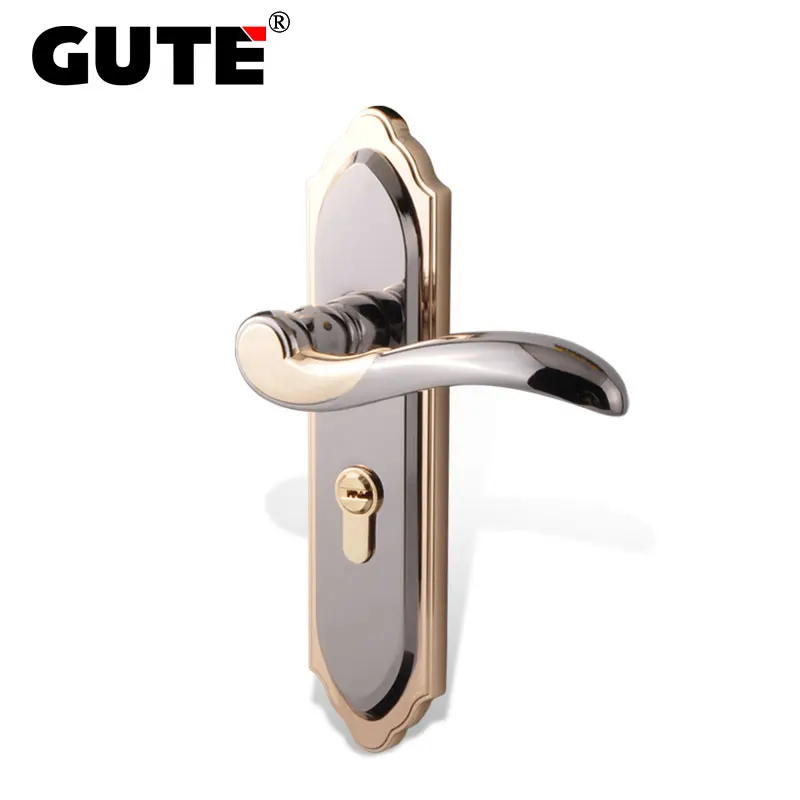 

GUTE Door Lock Zinc Alloy Wood Interior Door Handle Lock Mute Room European Style Door Knob Lock Anti-theft Gate Lockset