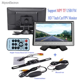 

wireless 2.4G Transmitter & Receiver Parking Rear View Camera + 800*480 LED Screen 7 inch Car / FPV Monitor with Mp5 TF USB FM