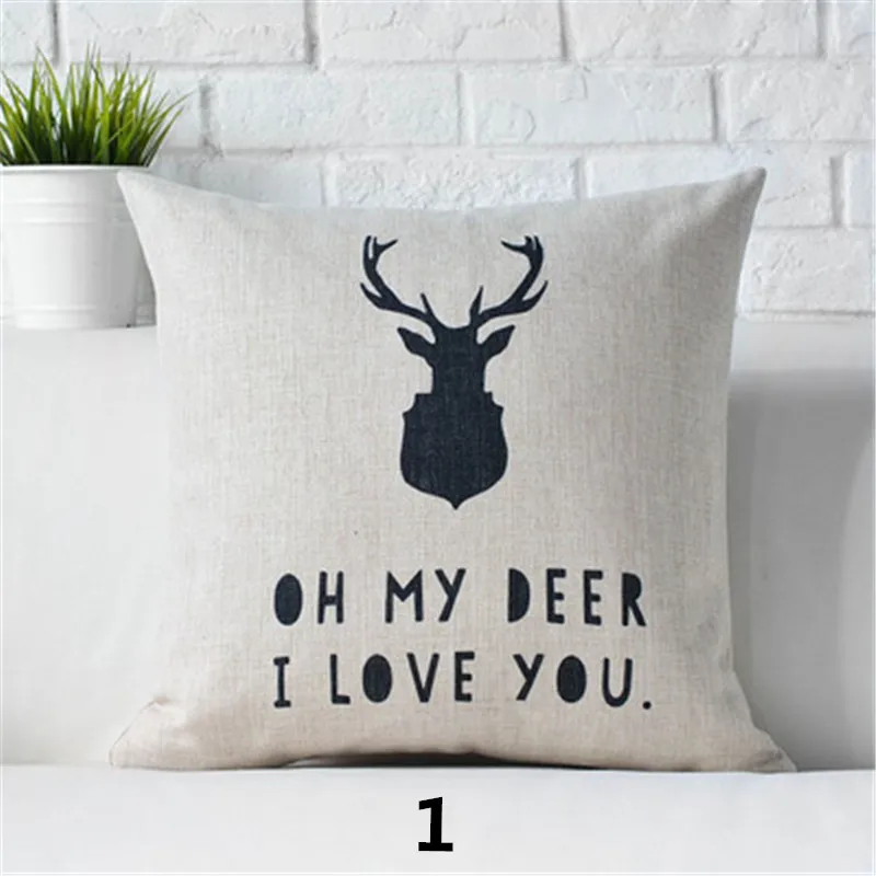 

Maiyubo Nordic Deer Letter Pillow Cover Quote Balloon Car Cushion Case Scandinavian Decorative Cushion Cover Romantic Gift PC461