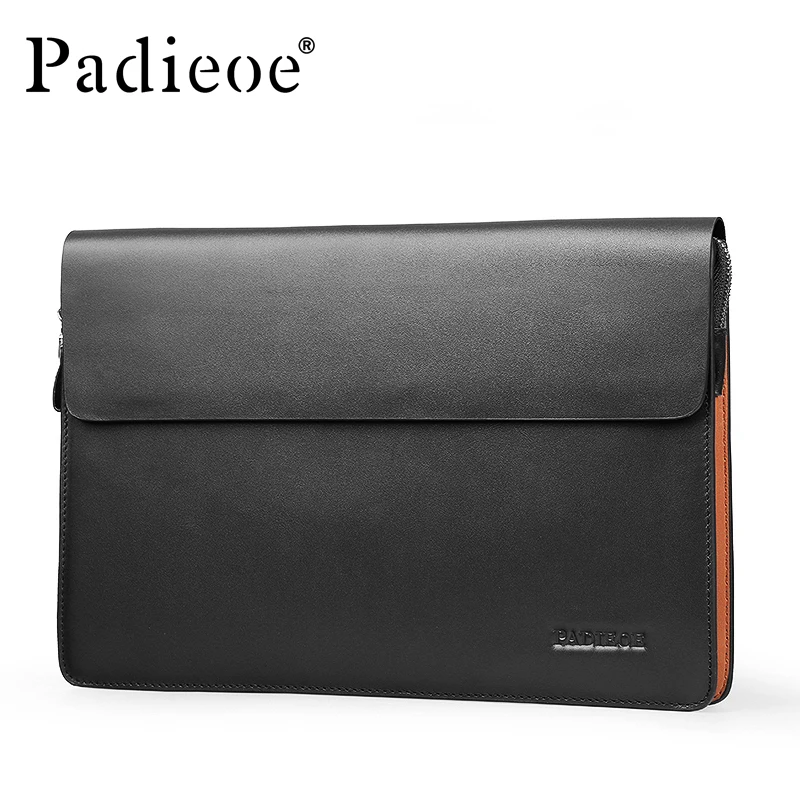 

Padieoe Luxury Designer Men Women Clutch Bag Hot sale Genuine Leather Day Clutches Fashion Durable Unisex Handbag for iPad mini