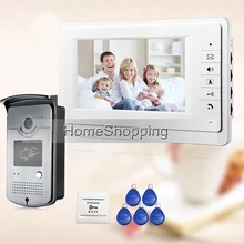 Free Shipping Brand New Apartment 7″ Video Intercom Door Phone System With RFID Card Reader Doorbell Camera In Stock Wholesale