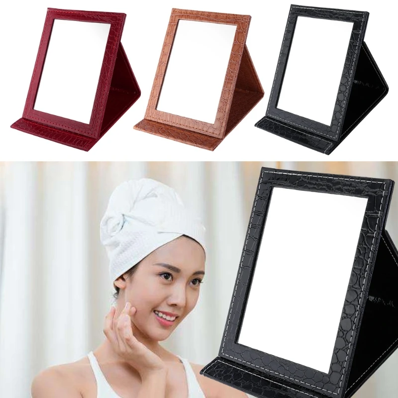 

Multi-color Leather Pattern Portable Fold Makeup Mirror Cosmetic Mirror Beauty