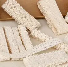 30 yard Diy Handmade Patchwork Cotton Material Cotton Lace Ribbon Beige Color Cotton Lace TRIM crochet