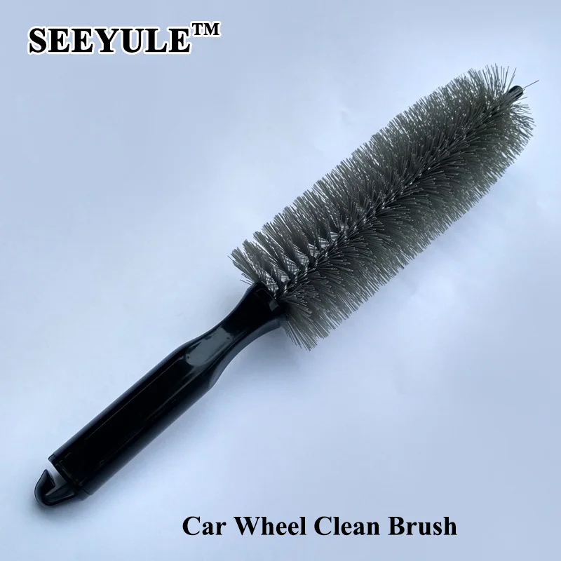 

1pc SEEYULE Car Tire Wheel Cleaning Brush Soft PP Tyre Brush Washing Rim Hub Wire Car Motorcycle Tool Accessories for VW Audi