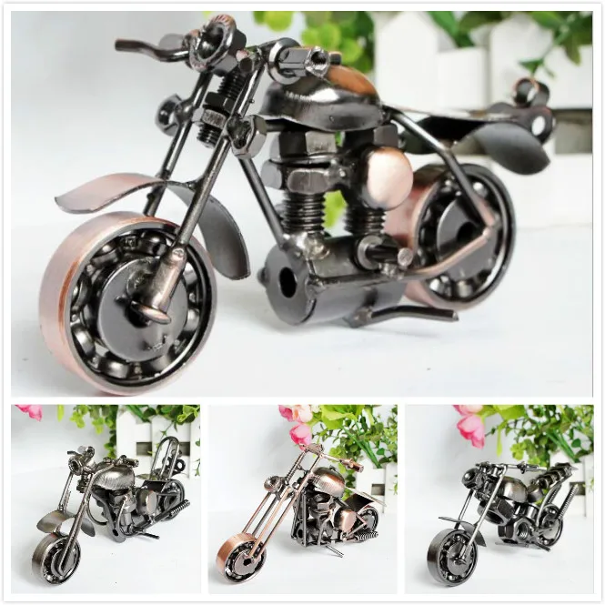 Antique HARLEY DAVIDSON Motorcycle Tin Toy Iron Metal Model Figure Handmade Gift 