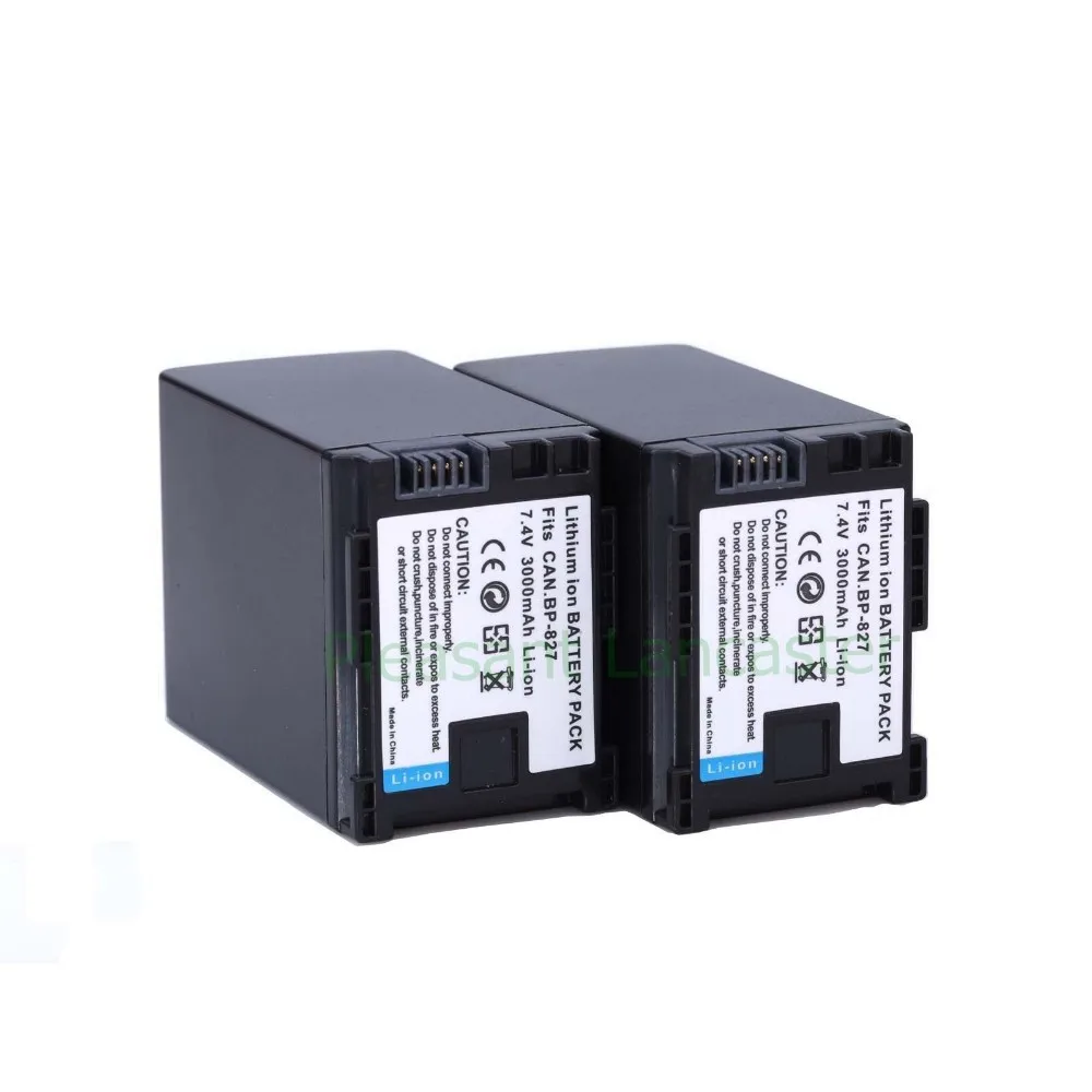 7,4 V 3000 мА/ч, 2 шт. BP-827 BP 827 BP827 Аккумуляторы для canon HF20 HF21 HF S11 HF S10 HF11, аксессуары для canon