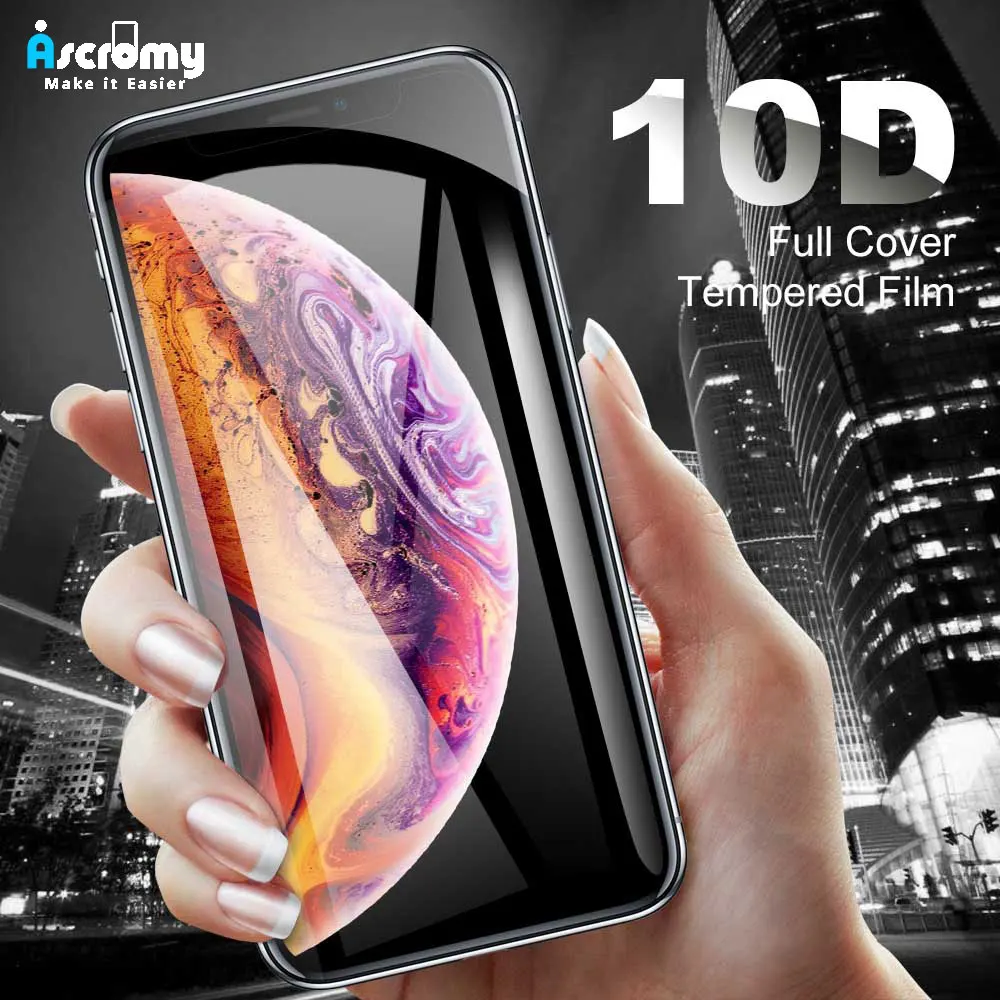 Закаленное стекло 10D для iPhone 11 Pro X S полная защита экрана 7 Plus 8 6 6S XS Max XR 8plus