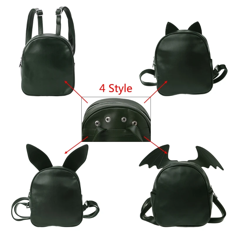 

Women Girls School Bag Travel Cat Ear Devil Wings Sweet Rabbit mini backpack