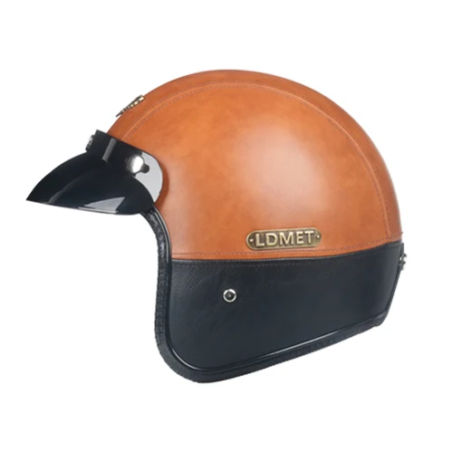 LDMET Кожа PU casco moto Винтаж moto rcycle шлем с открытым лицом камуфляж capacetes de moto ciclista vespa Кафе racer - Цвет: 19