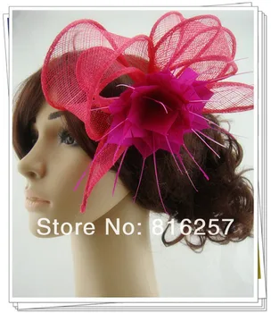 

high quality hot pink millinery sinamay fasinctor hats bridal hair accessories party hats kentucky cocktail hats 17 colors FS44