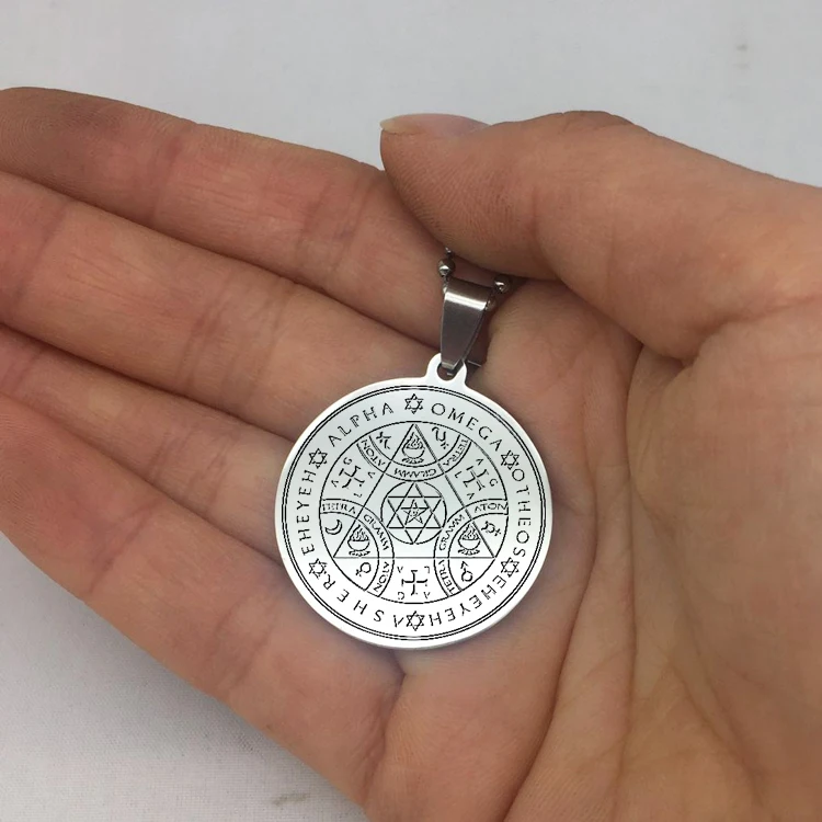 Ожерелье с подвеской в виде диска Sigil Magic Wicca подвеска Seven Archangels ожерелье s ювелирные изделия лучший подарок для вас YP6716