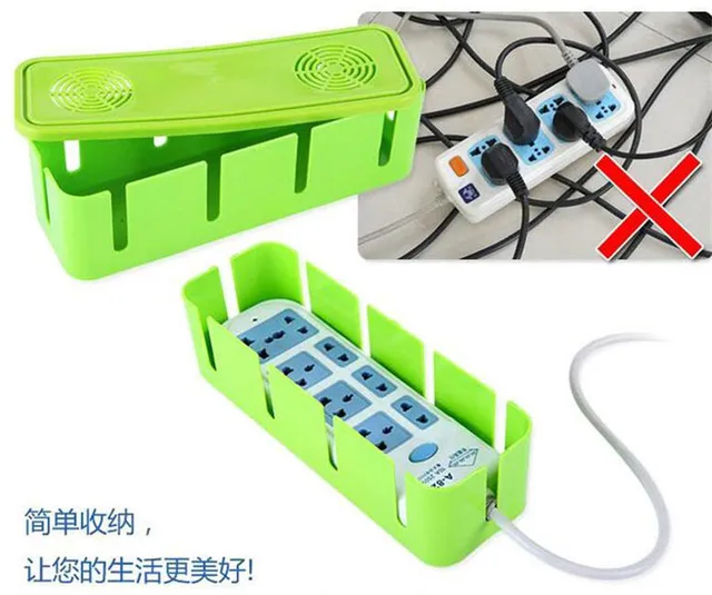 Power Strip Storage Box Organizer Rack Safety Socket Outlet Board