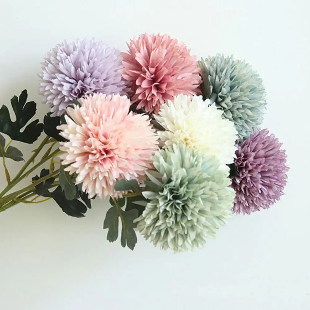 

Dandelion flower ball DIY artificial silk home bedroom table decoration fake flower wedding hand hold flower birthday gift 1pcs