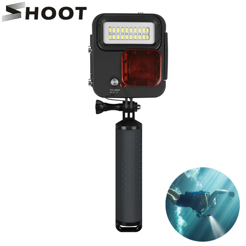 SHOOT 1000LM Дайвинг светодиодный свет водонепроницаемый чехол для GoPro Hero 7 6 5 черный 4 3