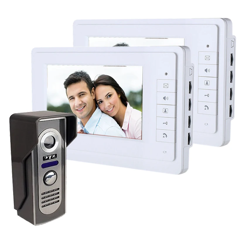 SmartYIBA 7 дюймов видео дверь домофон комплект 1-камера 2-монитор Ночное видение