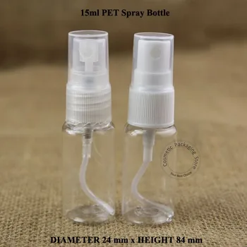 

Wholesale 100pcs/lot 15ml PET Liquid Plastic Spray Bottle Women Cosmetic Atomizer Transparent Lid Small Refillable Pot