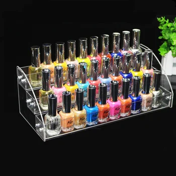 

3 Tiers Nail Polish Rack Clear Acrylic Organizer Cosmetic Makeup Lipstick Jewelry Display Stand Holder 31*13.3*11CM