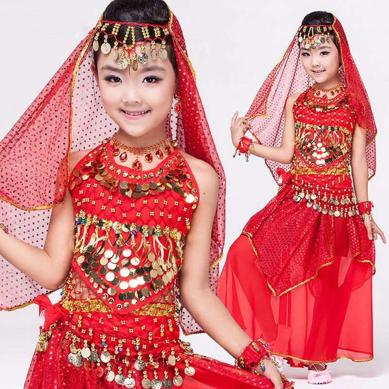 Восточные Танцевальные Костюмы; платье для детей; детские дешевые платья для девочек; индийская одежда для танца живота; распродажа; танец живота; 4 цвета