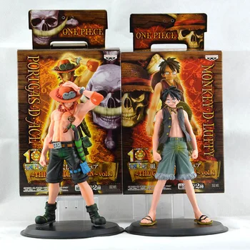 

2Pcs/Set One Piece Monkey.D.Luffy Ace Portgas.D.Ace PVC Action Figure Collection Model Doll Toys 16cm
