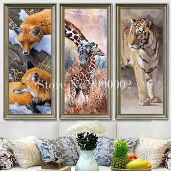 

Tiger Long Deer Foxs Mosaic Full Square Diy Diamond Painting Icon Home Decoration 5D Diamond Embroidery Animals Rhinestone