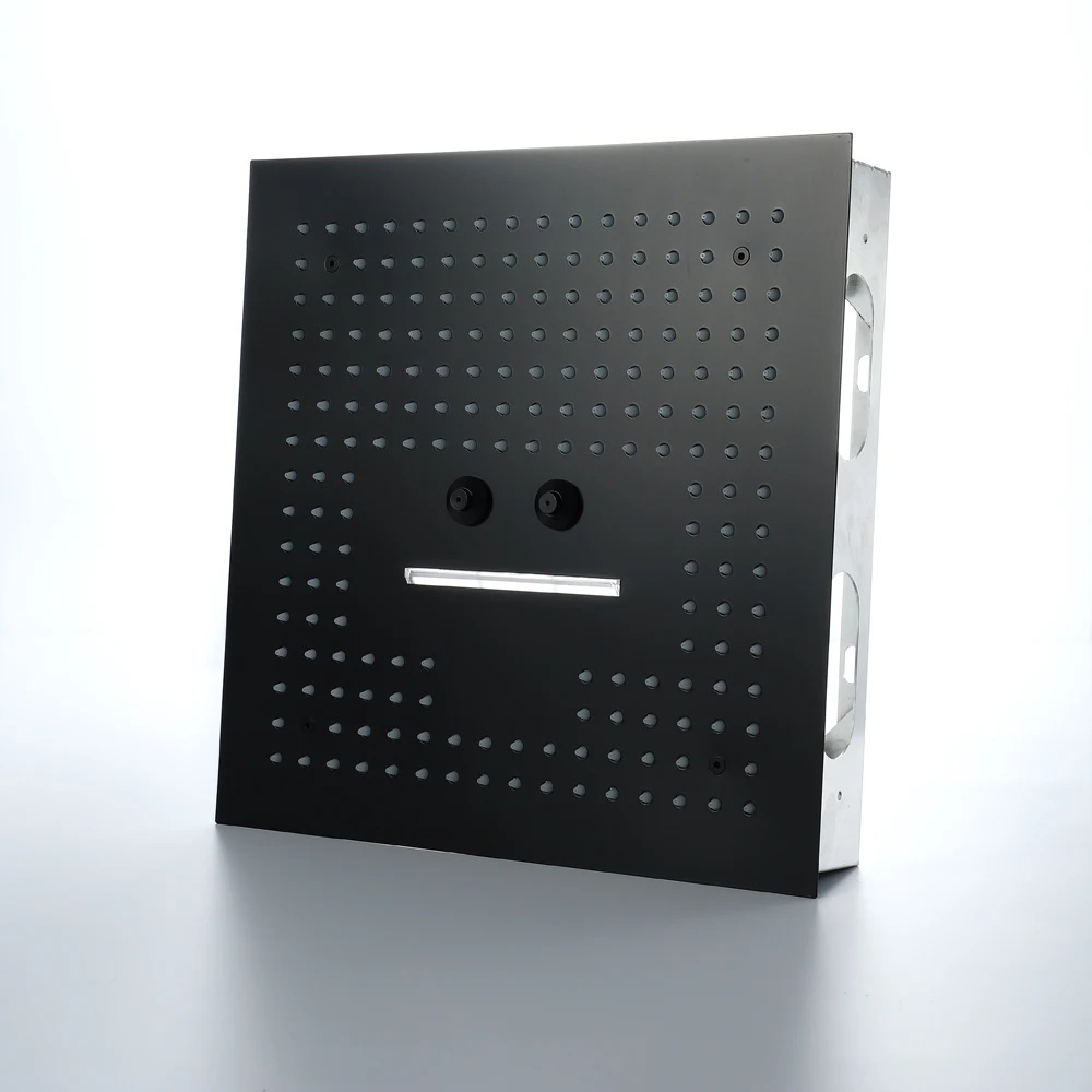 Colorful Led Shower Heads 16 Inch Ceiling Rain SUS304 Rainfall & SPA Misty Massage Showers Light Big Showerhead Black Waterfall