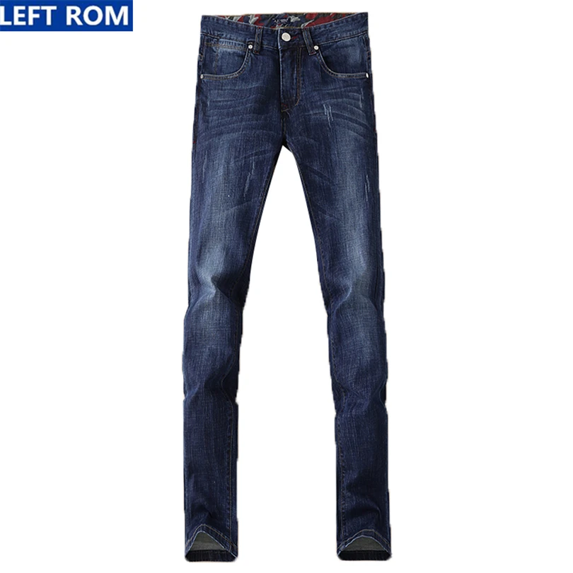 

Jeans men's big size high quality fashion slim male blue denim trousers