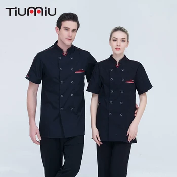 

High Quality 3XL Wholesale Unisex Short-sleeves Double Breasted Kitchen Restaurant Canteen Cook Wear Chef Jacket Bakery Uniforms