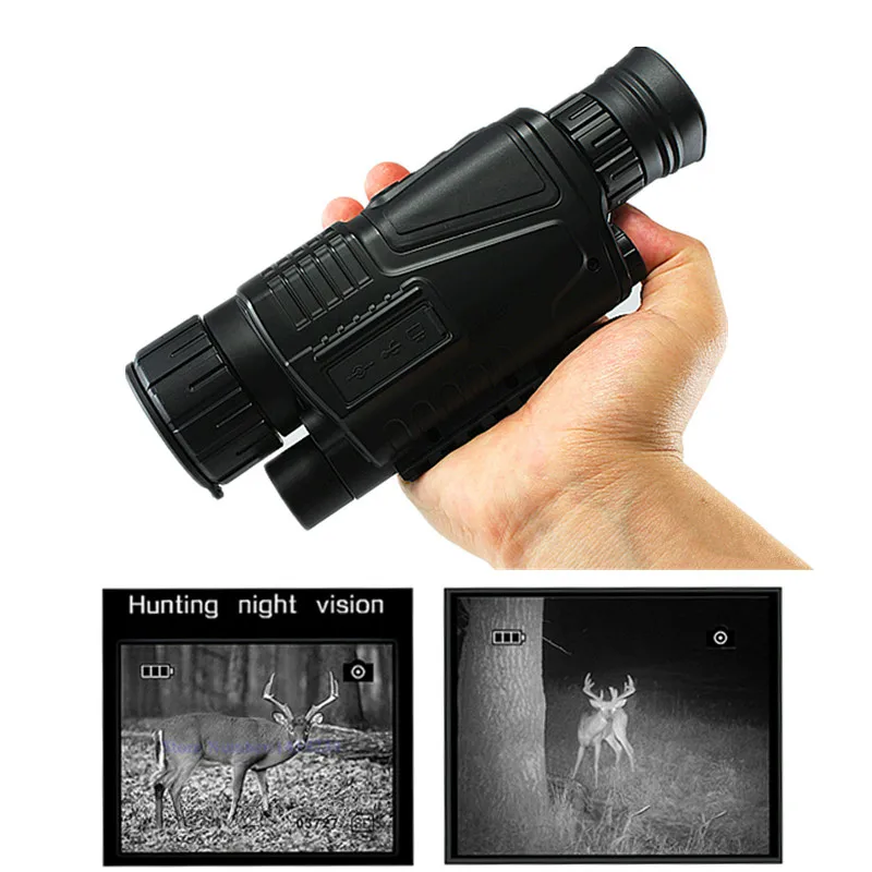 Suntekcam 5X40 Цифровой Инфракрасный ночного видения очки Монокуляр 200 м Диапазон видео DVR изобразители для охоты камеры устройства