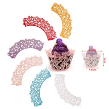 12 шт./компл. полые бумажные стаканчики для маффинов кексов на свадьбу День рождения, детский душ филигранная лоза Декор обертка обертывания обертки Чехлы для кексов#83762