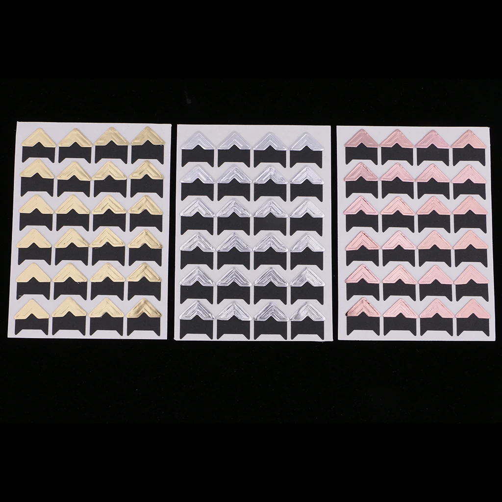 6 Sheets Album Photo Mounting Corners Sticker Self-Adhesive Essential Item Separate Piece 2x2cm Total 144 Pieces