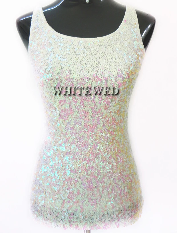 White glitter tank top Clearance