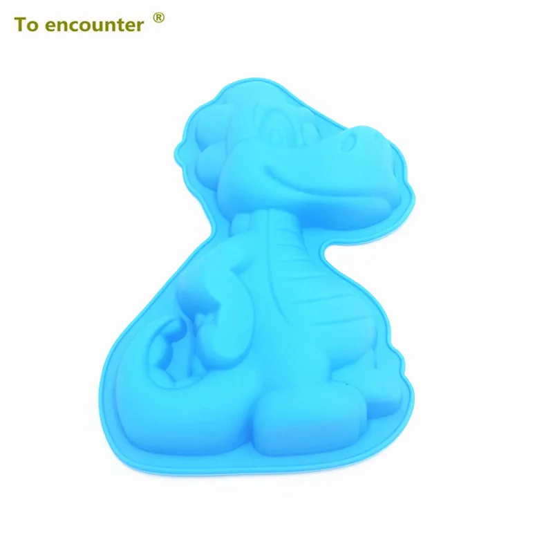 24*17*4CM 90G 2pcs/lot Lovely Pet Dinosaur Cake Mold 3D Silicone Cake