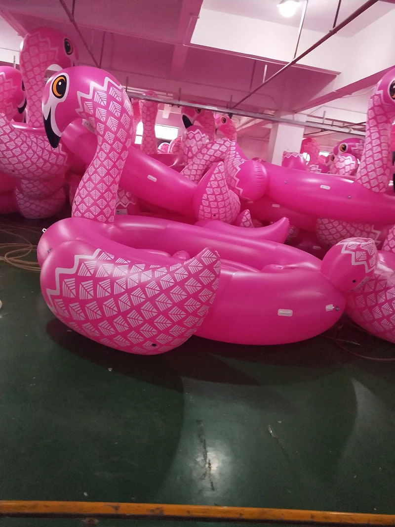 Горячая 6 человек огромный бассейн Фламинго поплавок гигантский надувной фламинго бассейн остров вечеринка у бассейна плавающая лодка