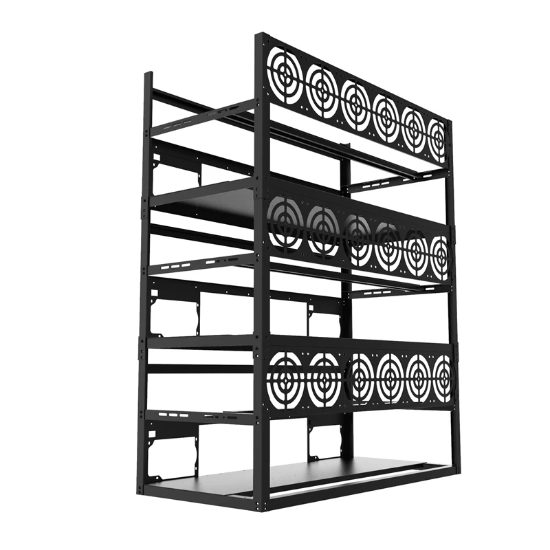 Mining Rig Case PC Server Rack Crypto Coin Open Air Frame 12 GPU Case ATX Fit ETH BTC XMR RX 470 580 GTX 1060 1080 P106 36 Card