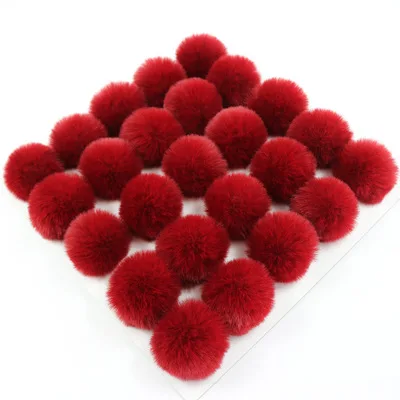 

DIY Pompon 6cm Faux fur rabbit Pompoms Fur balls for knitted Hats keychain scarf shoes fur pom pom DIY Crafts Accessories