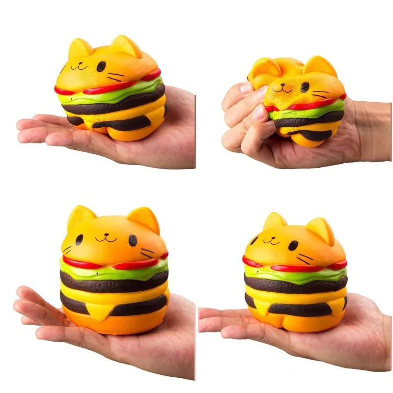 Jumbo Squishy Luky Cat гамбургер Мягкие игрушки Дети антистресс игрушки ароматизированные медленно растущие Squishies Снятие Стресса Игрушка для развлечения