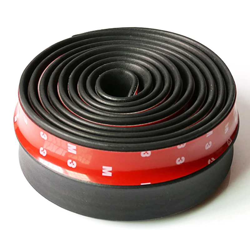 

2.5m Car Front Bumper Lip Skirt Splitter Protector TPVC Front Bumper Strip Car Scratch Proof Adhesive Rubber Strips 60mm Width