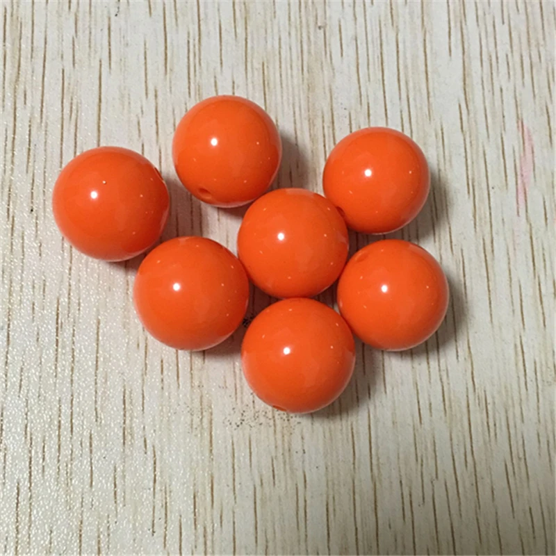 

(choose size) 6mm/8mm/10mm/12mm/14mm/16mm/18mm/25mm orange color Gumball Bubblegum Acrylic Solid Beads for Necklace Jewelry