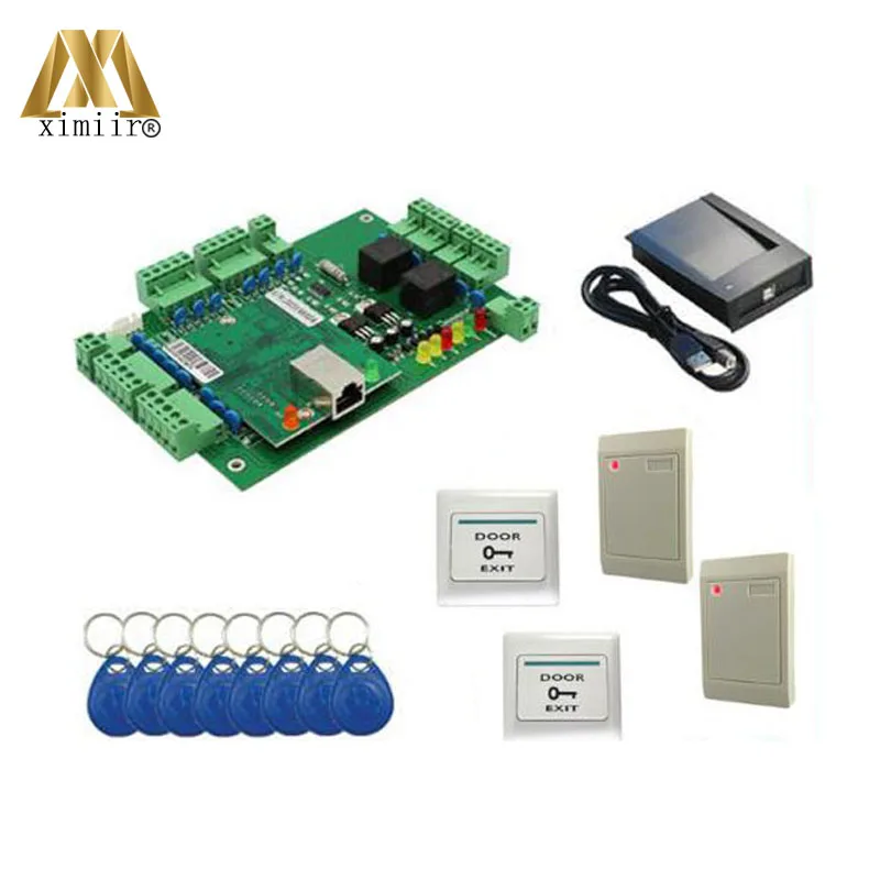 

Smart card door access control system TCP/IP webserver remote control access control panel with RFID card reader and exit button