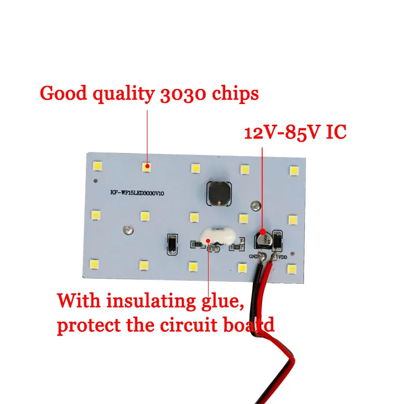 12-85 В постоянного тока DC 12 Вт супер яркий 15 SMD 3030 светодиодный 1A точечный луч DRL светодиодные фары для мотоцикла по созданию электрических транспортных средств, белый цвет