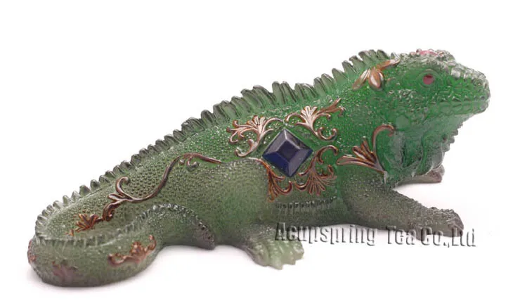 

Allochroic Mascot,Green Chameleon Ornament, tea pet, will change color, newness gifts, S1026A, Free Shipping