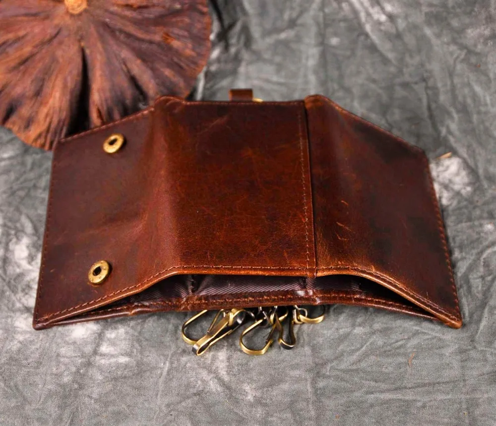 Key Organizer Leather Men Coin Wallet Key Case