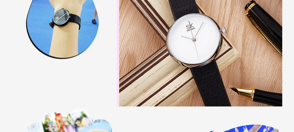Shengke часы женские кварцевые часы Лидирующий бренд часы кожаные женские повседневные крошечные указки черные простые наручные часы Montre Femme