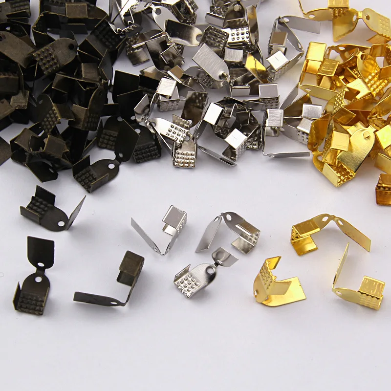 

Yage 5Colors Metal Folding Crimps End Clasps Tips 4mm/5mm/6mm for Necklace Bracelet Jewelry Making